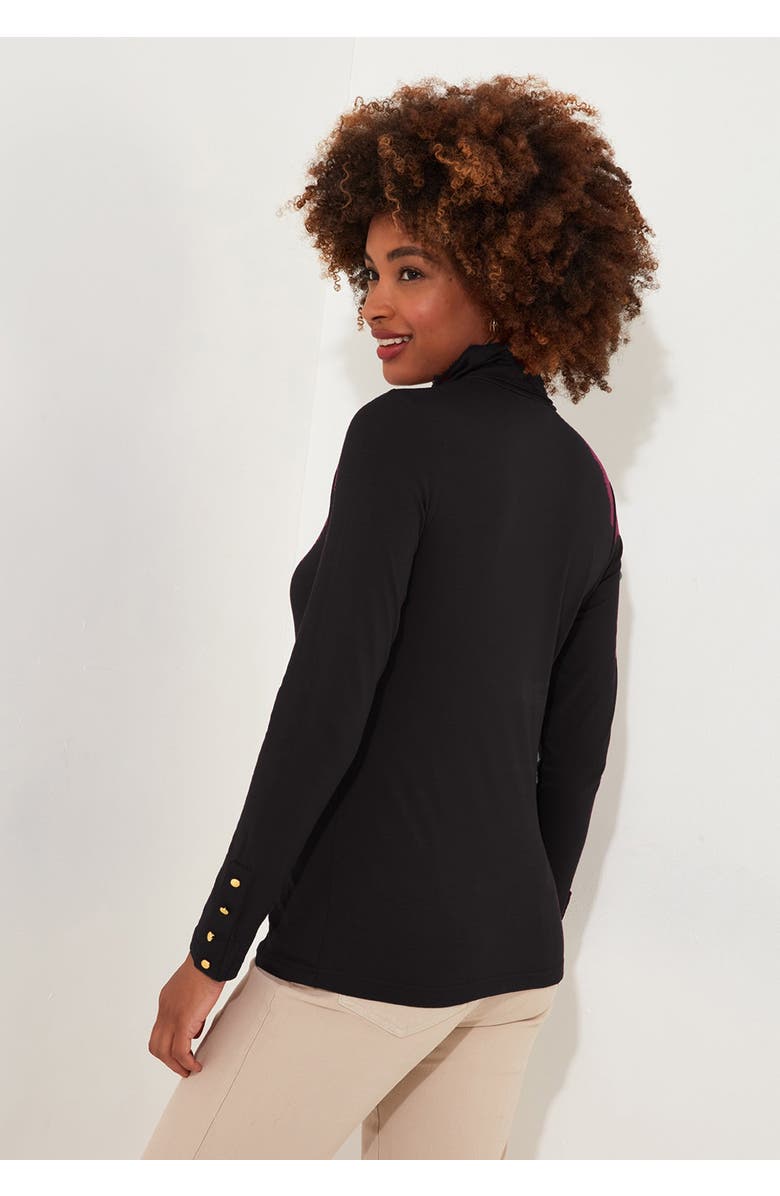 Joe Browns Stretch Knit Turtleneck Tee, Alternate, color, Black