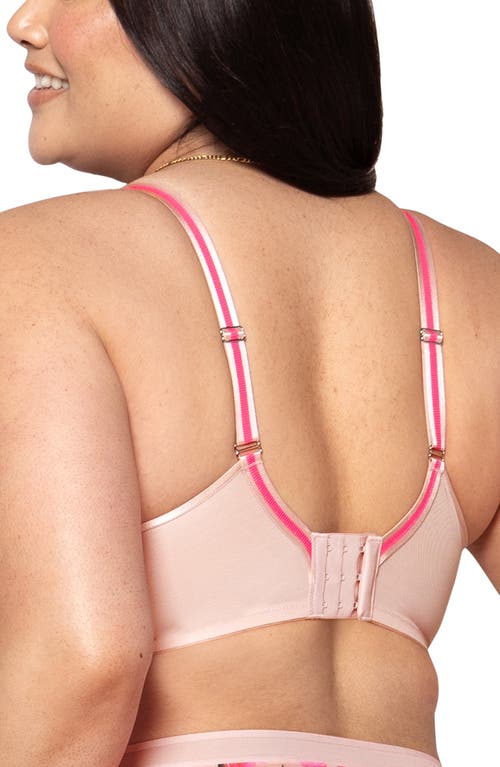 Curvy Couture Full Figure Mesh Underwire Bra In In Full Bloom Pink