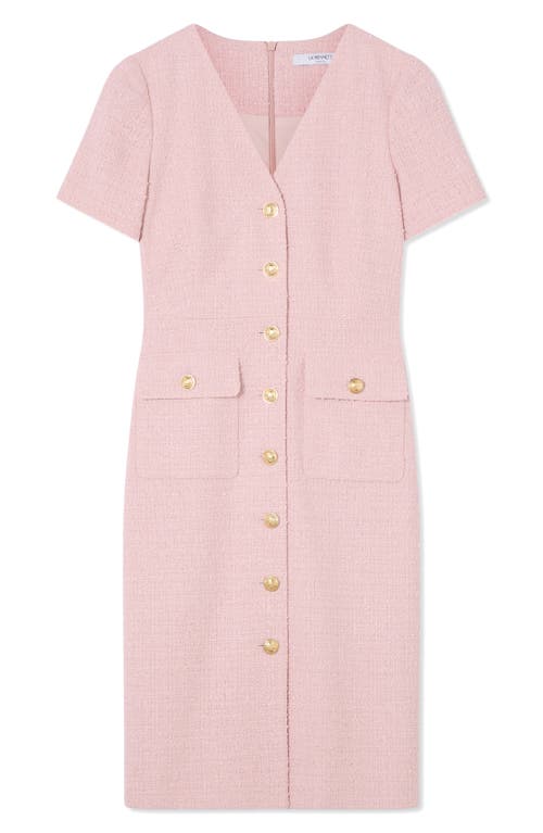 Lk Bennett Carla Short Sleeve Tweed Sheath Dress In Pink