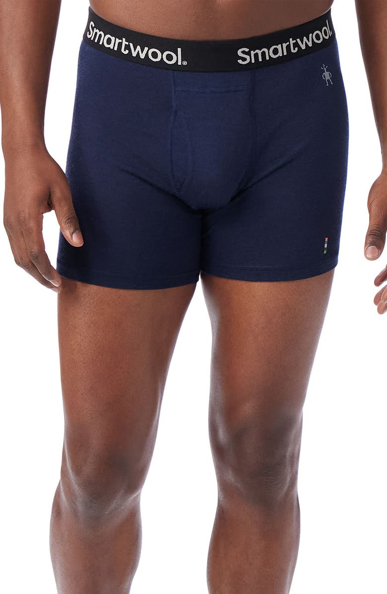 Smartwool Merino Wool Blend Boxer Briefs, Main, color, Deep Navy