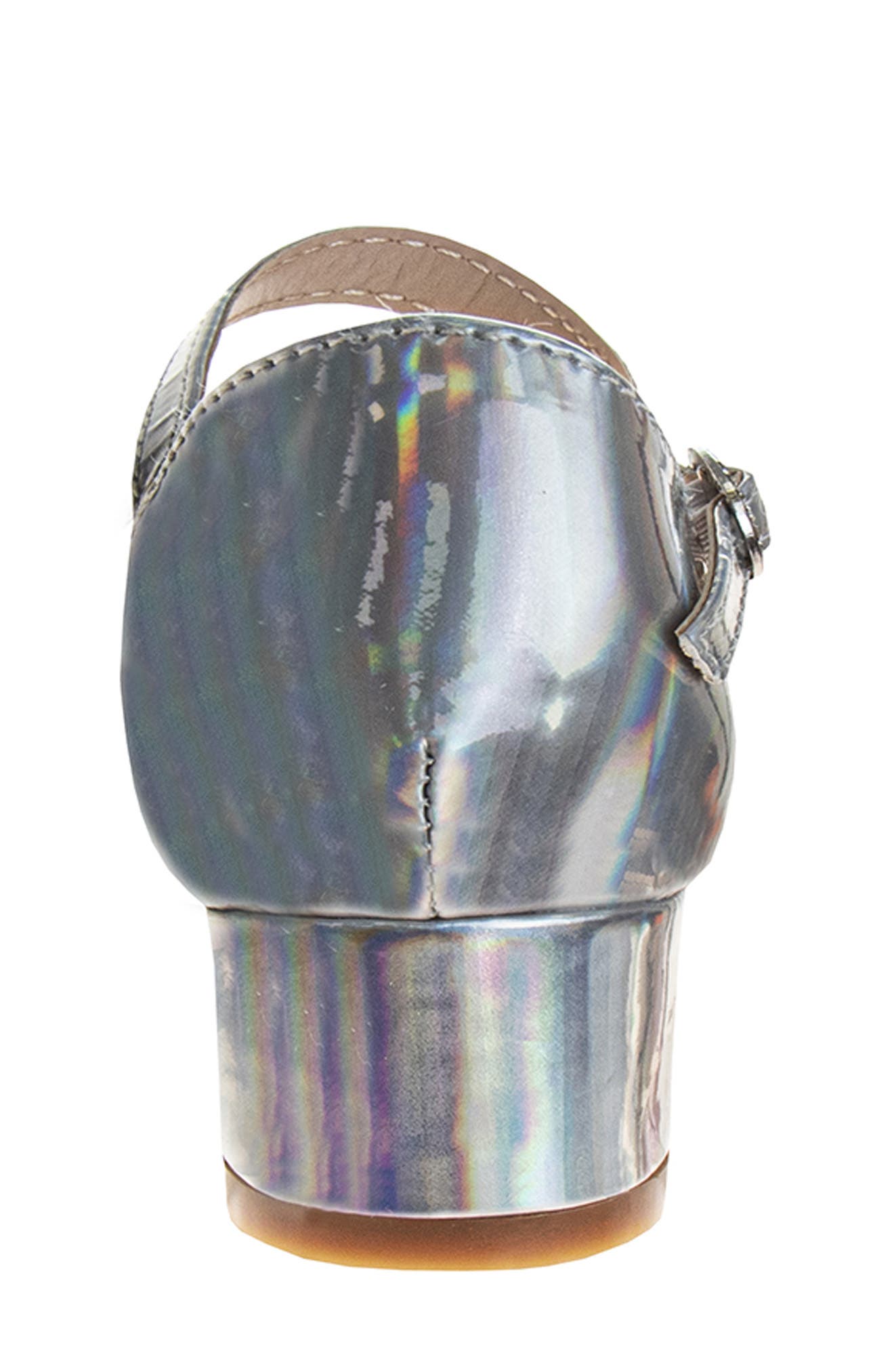Kids' Ankle Strap Pump, Alternate, color, SILVER HOLOGRAPHIC