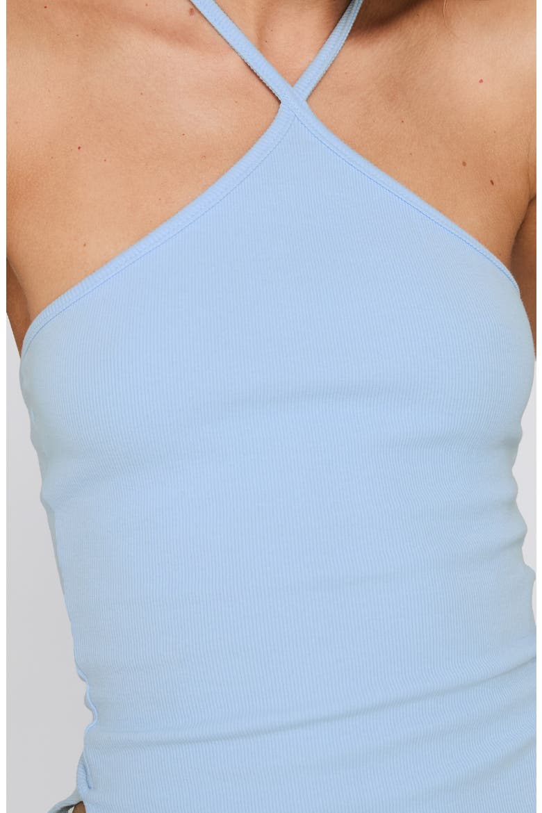 Baseline Rib Halter Top, Alternate, color, LIGHT BLUE