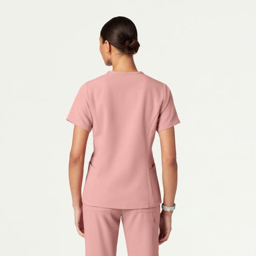 Jaanuu 2-pocket Tailored V-neck Scrub Top In Pink