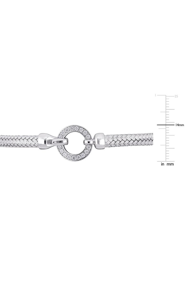 Julianna B. Cubic Zirconia Weave Bangle Buckle Clasp, Alternate, color, Sterling Silver