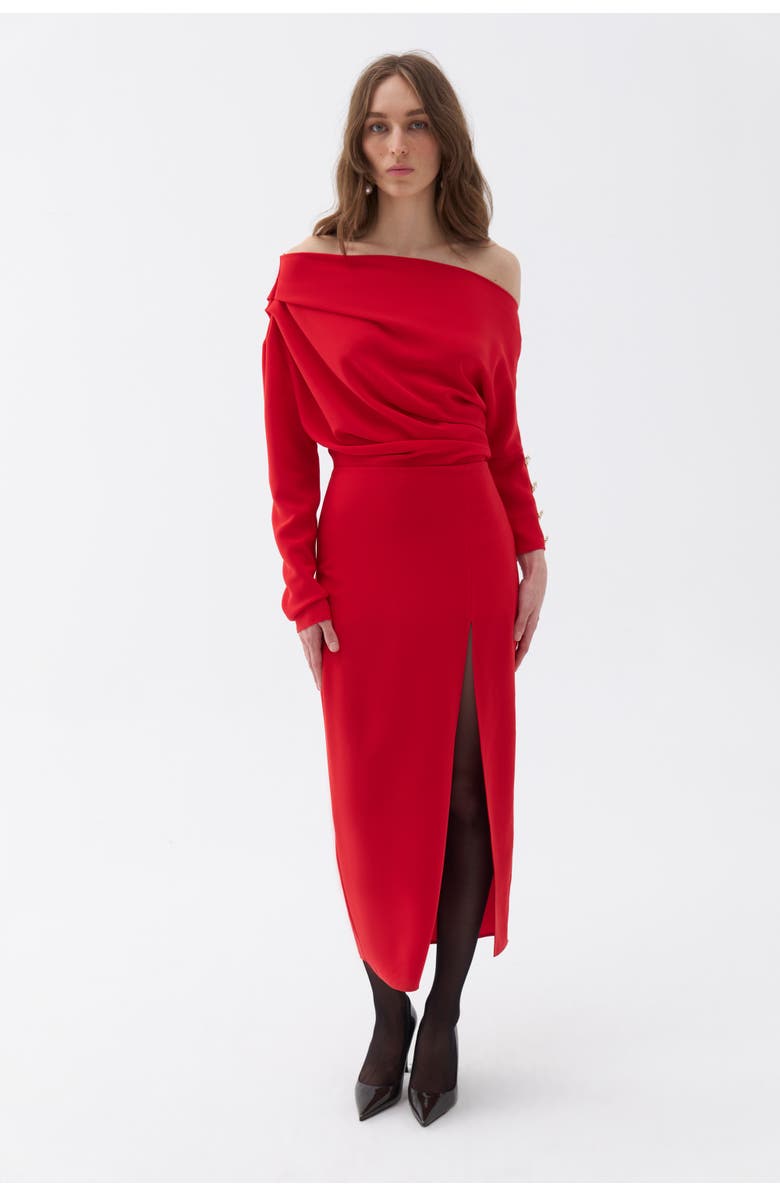 Nocturne Draped Maxi Dress, Main, color, 