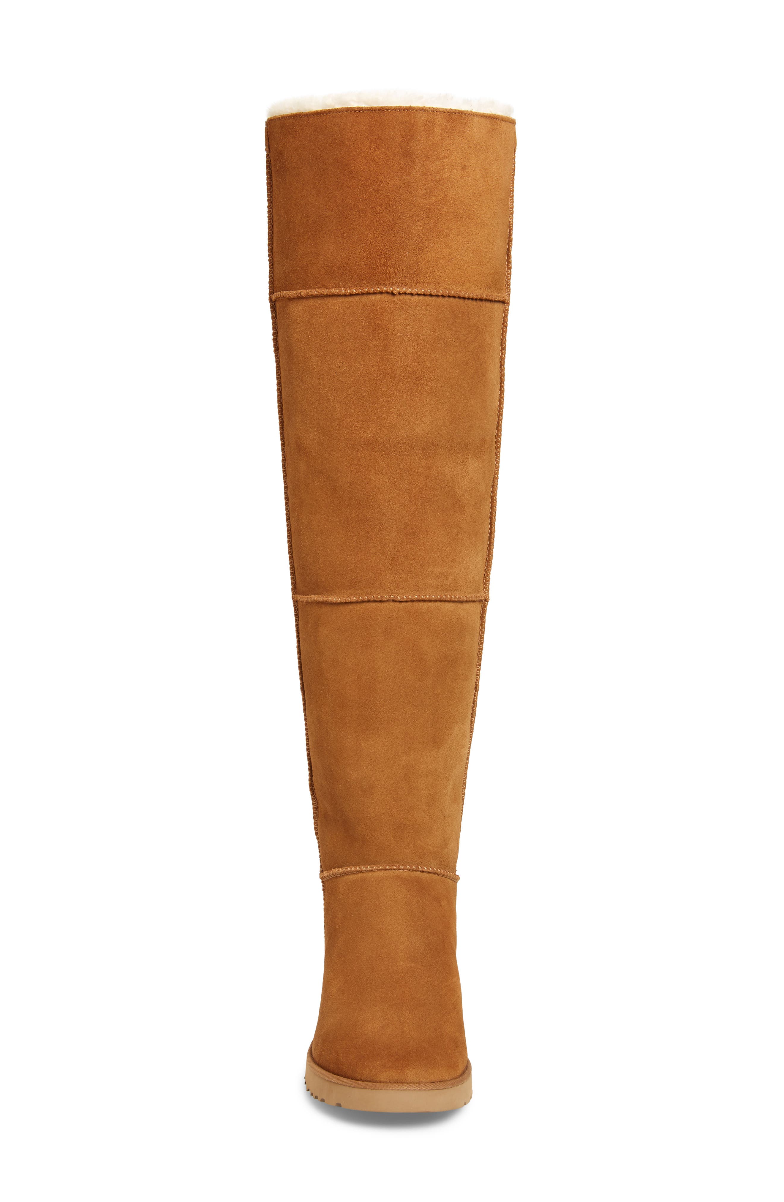 UGG Classic Femme Faux Fur Lined Over-the-Knee Boot - Wide Calf, Alternate, color, CHESTNUT SUEDE