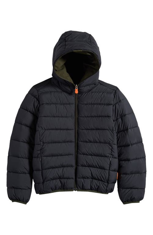 Save The Duck Kids' Oliver Hooded Puffer Jacket In Green