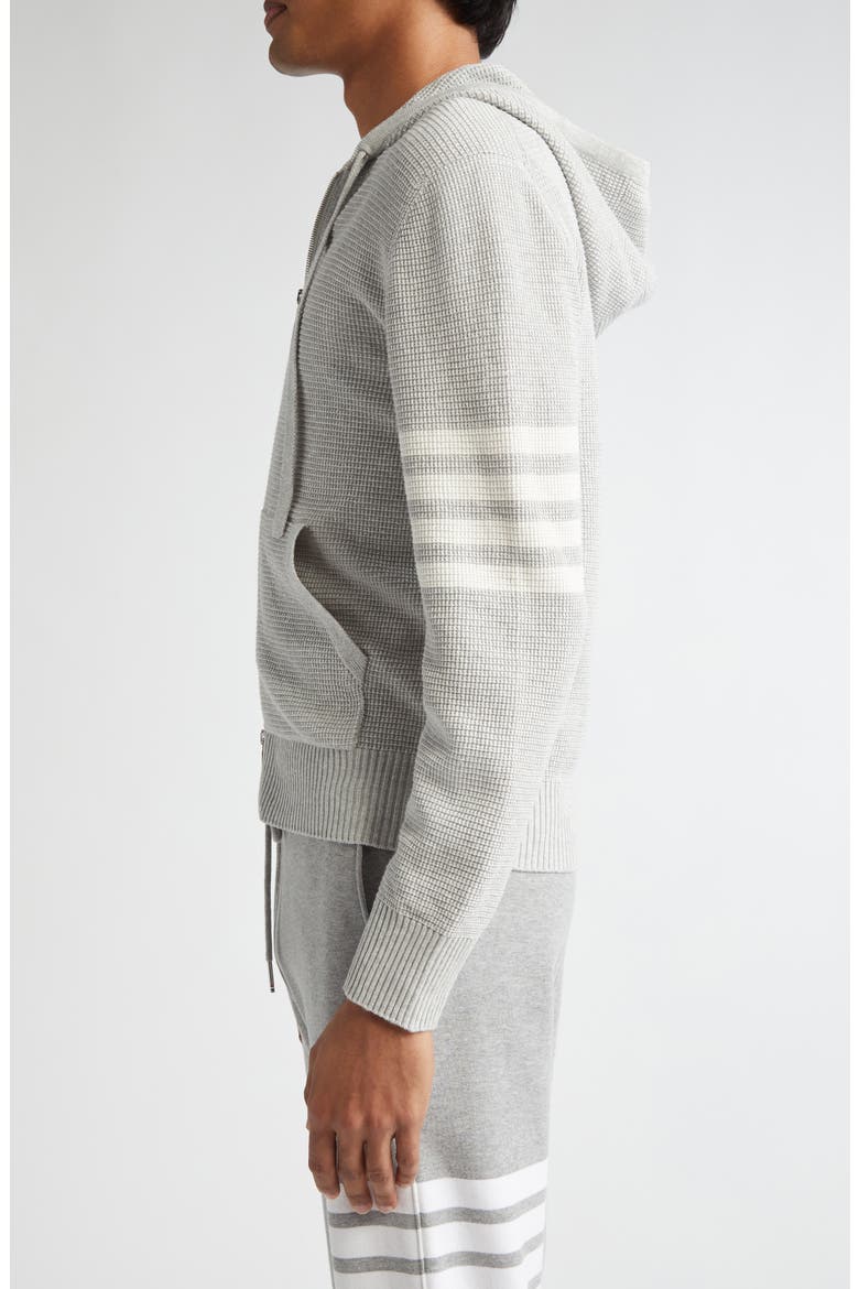 Textured Stitch Linen & Cotton Zip Hoodie, Alternate, color, 065 LT GREY