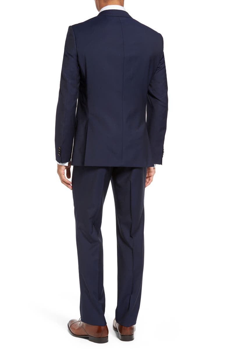 BOSS Huge/Genius Trim Fit Navy Wool Suit, Alternate, color,