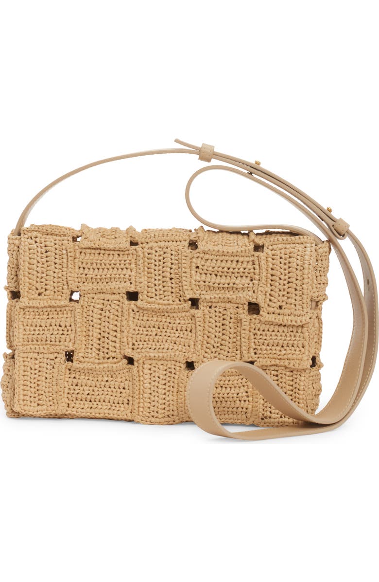 Bottega Veneta Cassette Crochet Raffia Shoulder Bag, Alternate, color,