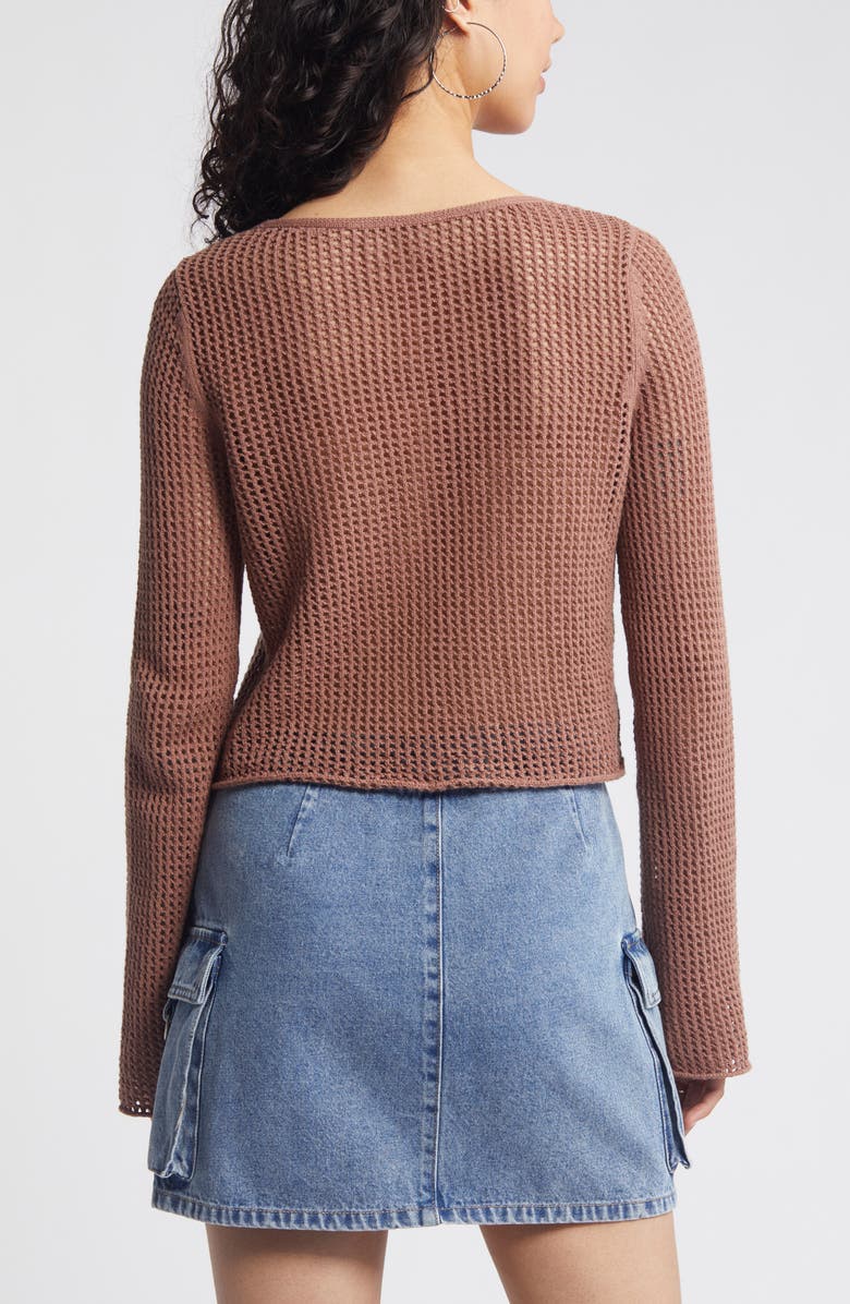 BP. Waffle Stitch Tie Front Cardigan, Alternate, color, 