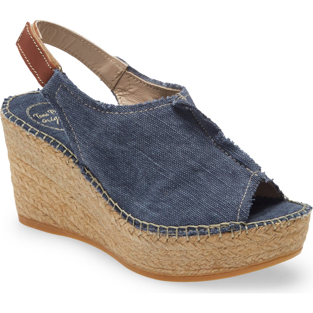 Toni Pons 'lugano' Espadrille Wedge Sandal In Navy Canvas