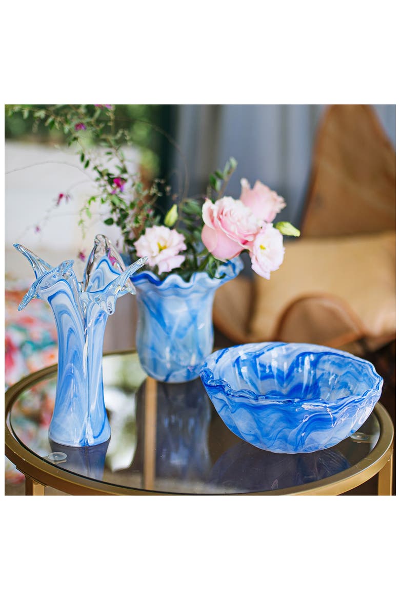 Onda Cobalt Glass Small Tulip Vase, Alternate, color, BLUE