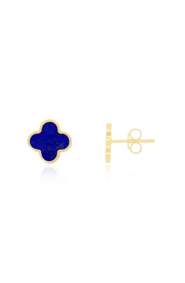 The Lovery Fine Jewelry Small Lapis Clover Stud Earrings, Main, color, Lapis