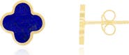 The Lovery Fine Jewelry Small Lapis Clover Stud Earrings