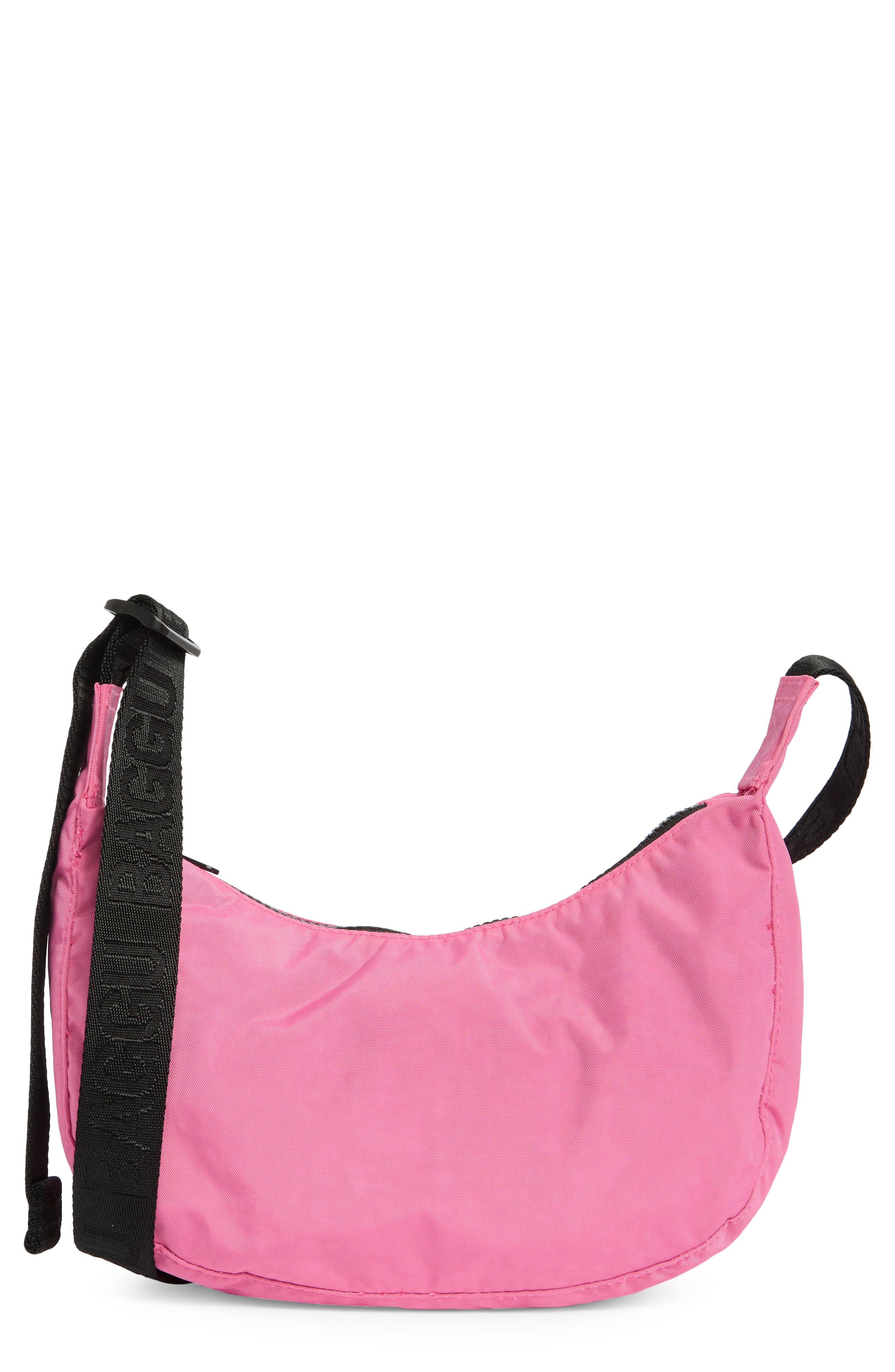 Baggu Small Nylon Crescent Bag, Main, color, Azalea Pink