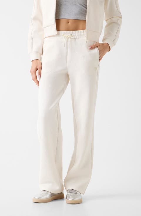 Calista Logo Embellished Wide Leg Pants