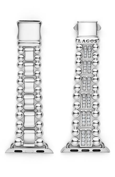 Smart Caviar Sterling Silver Diamond Apple Watch® Watchband