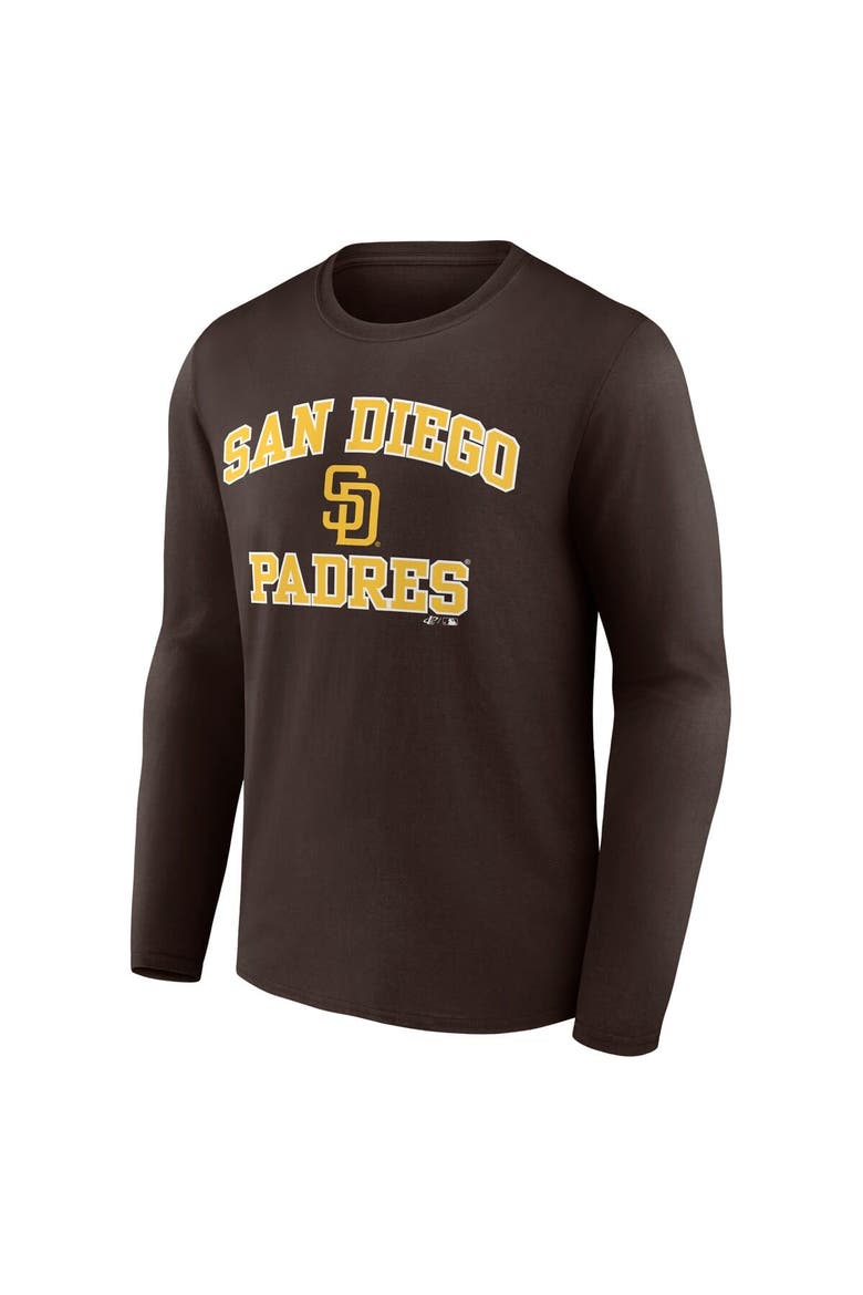 Men's Logo Athletic Brown San Diego Padres Heart & Soul Long Sleeve T-Shirt, Alternate, color, Brown