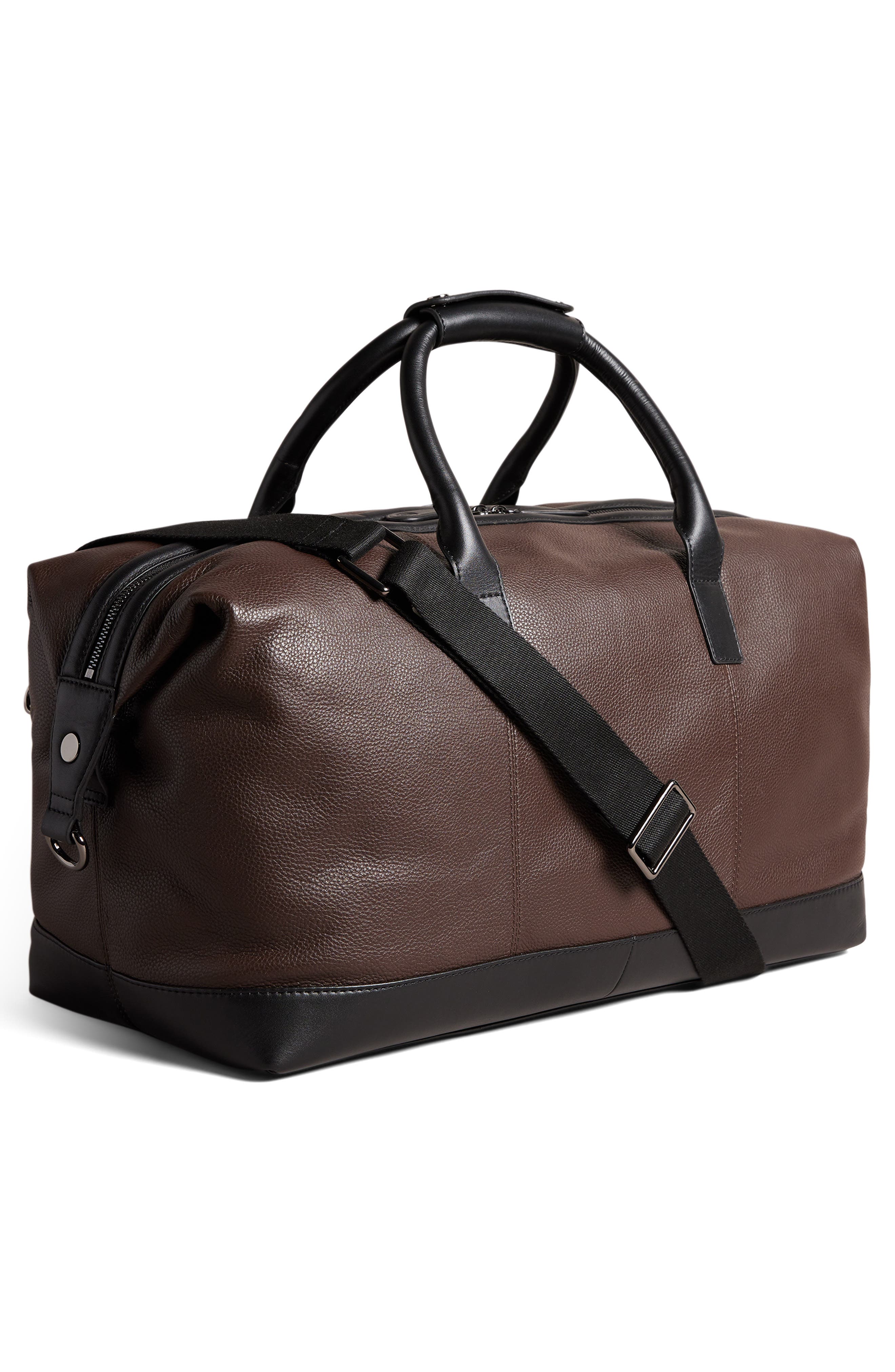 Ted Baker London Trevir Equestrian Heritage Leather Duffle Bag, Alternate, color, 