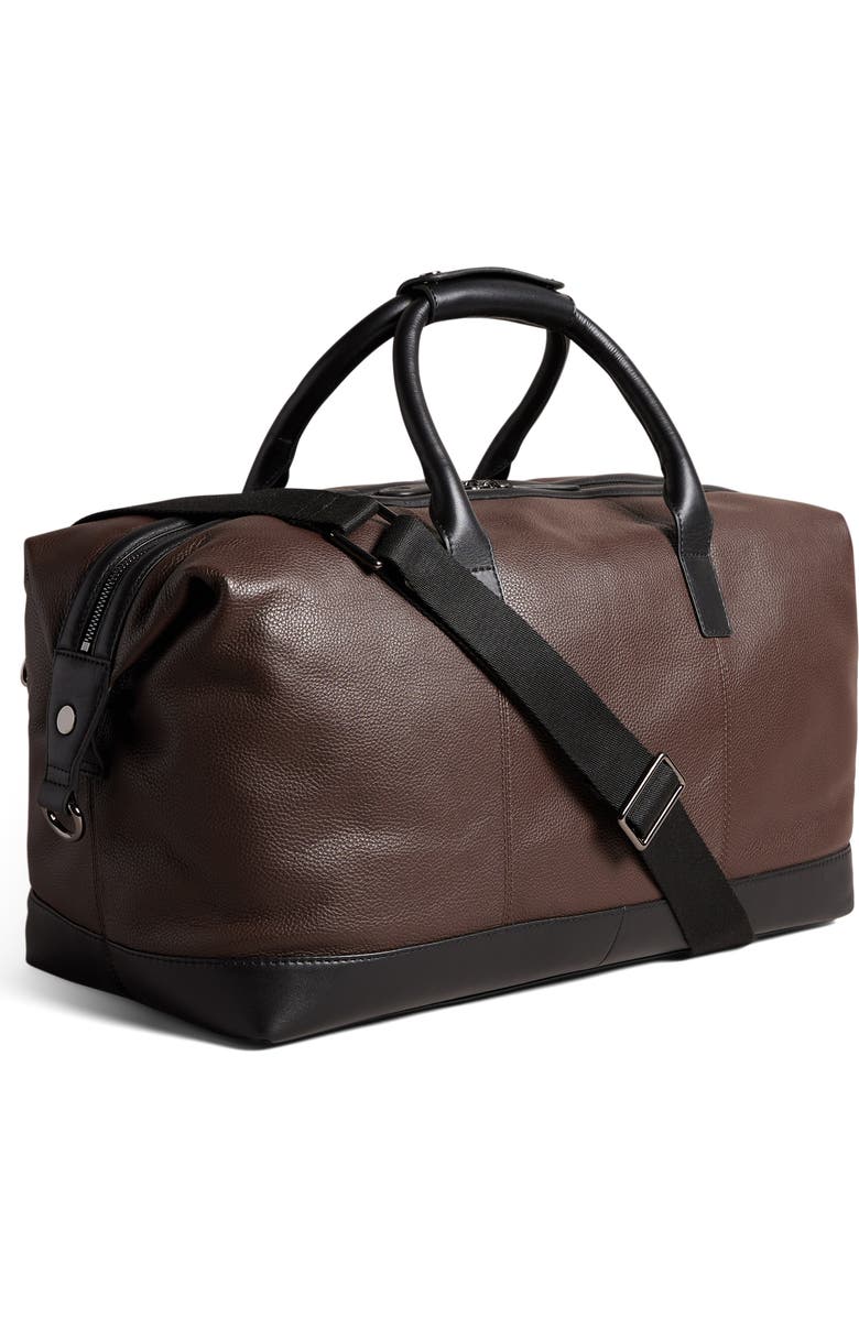 Ted Baker London Trevir Equestrian Heritage Leather Duffle Bag, Alternate, color,