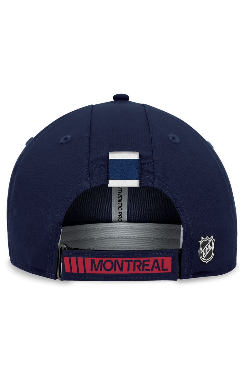 FANATICS Men's Fanatics Branded  Navy Montreal Canadiens Authentic Pro Rink Adjustable Hat, Alternate, color, 