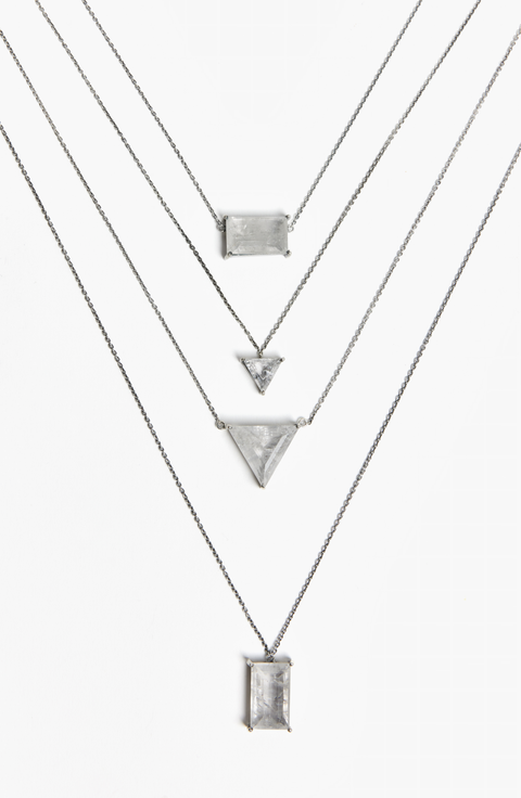 Obscura Stacking Shards in Striated Crystal Necklace