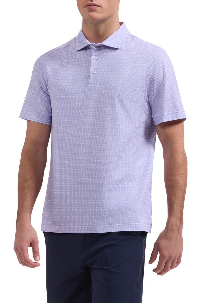 Victor OoohCotton® Palm Tree Print Polo, Main, color, LAVENDER