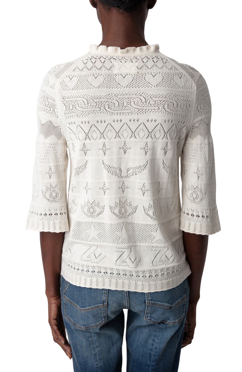 Zadig & Voltaire Taho Lace-Up Sweater, Alternate, color, 