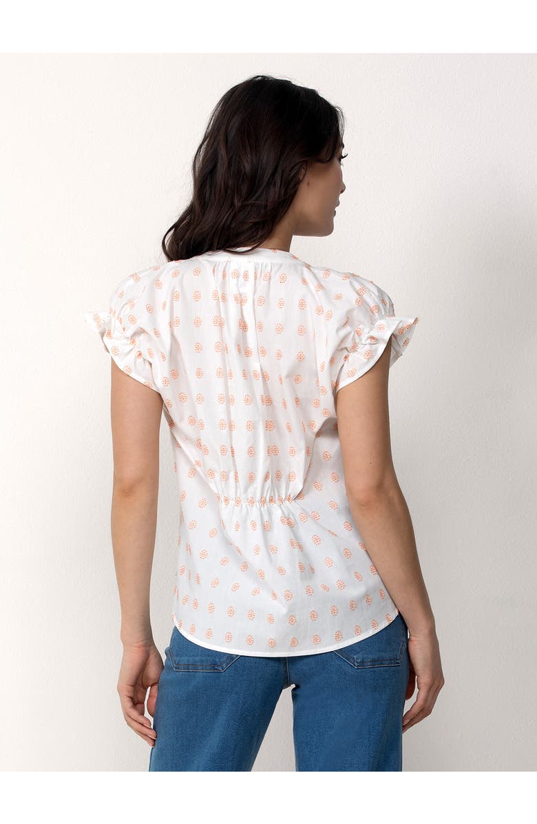 Single Stitch Cotton Peasant Blouse, Alternate, color, White Coral