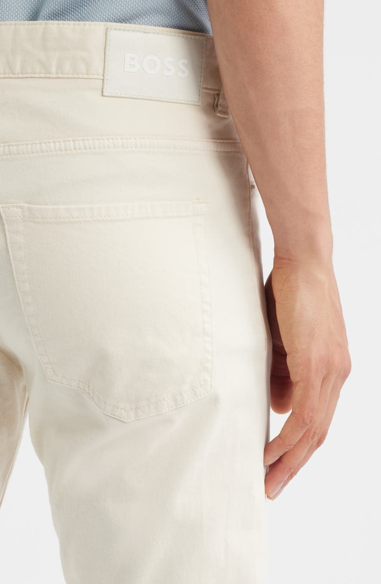 BOSS Delaware Slim Fit Five Pocket Pants, Alternate, color, Open White