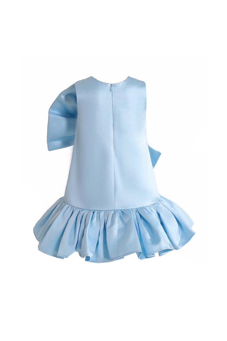 Dahlielle Satin Bow Dress, Alternate, color, Blue