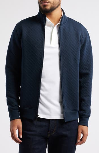Robert Barakett Oceania Zip Knit Jacket In Navy