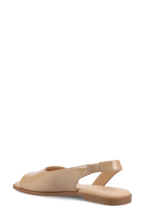 Journee Collection Brinsley Slingback Sandal In Patent/nude