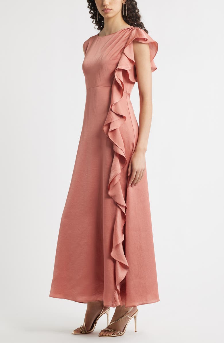 Chelsea28 Asymmetric Ruffle A-Line Dress, Alternate, color, Pink Desert