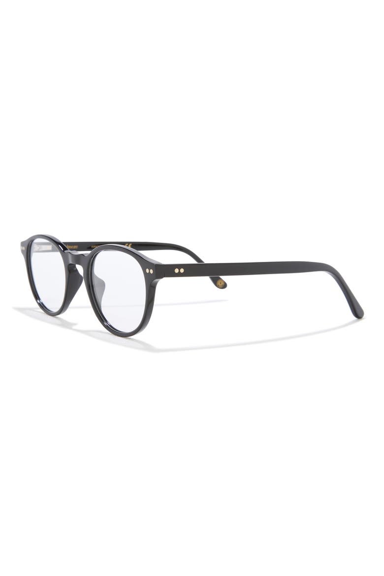 48mm Round Optical Glasses, Alternate, color, BLACK BLACK TRANSPARENT