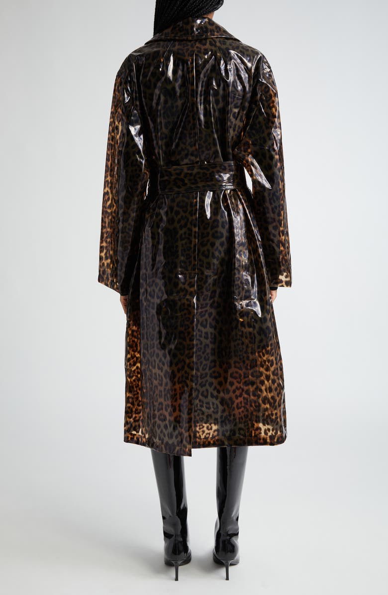 Stand Studio Henriette Leopard Print Raincoat, Alternate, color, 