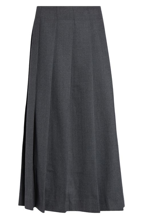Vaquera Pleated Midi Skirt In Gray