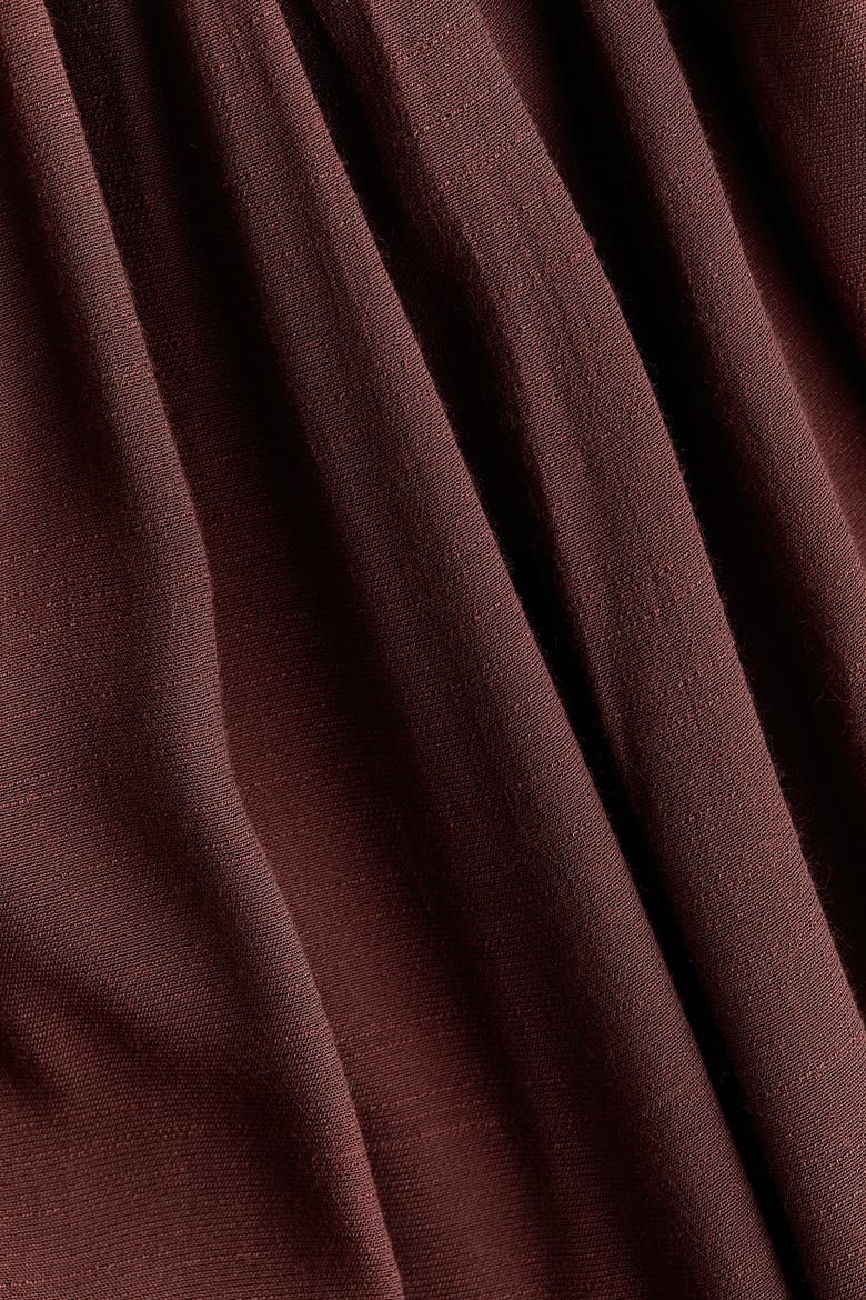 Scarf-detail Balloon-sleeved Dress, Alternate, color, Burgundy