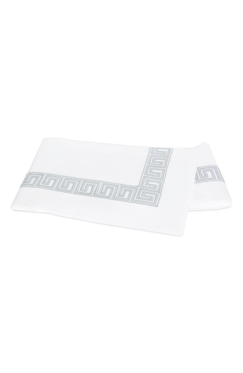 Matouk Ophelia 520 Thread Count Flat Sheet, Main, color, Silver