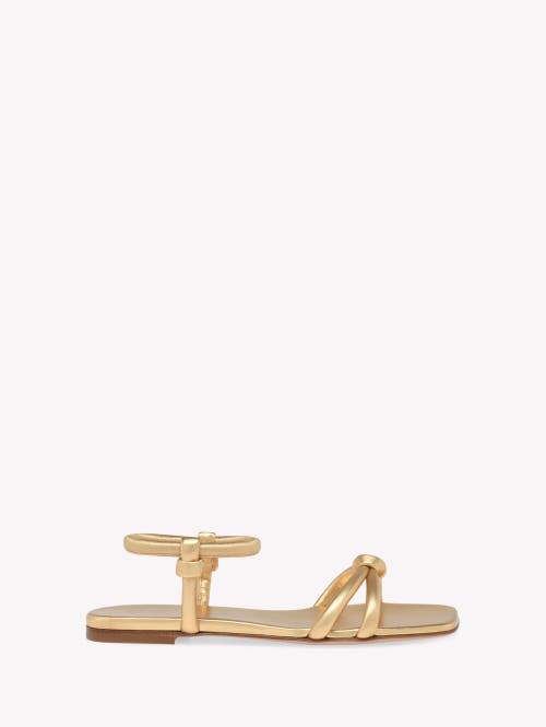 Gianvito Rossi Juno 05 Flat In Metallic Gold Leather
