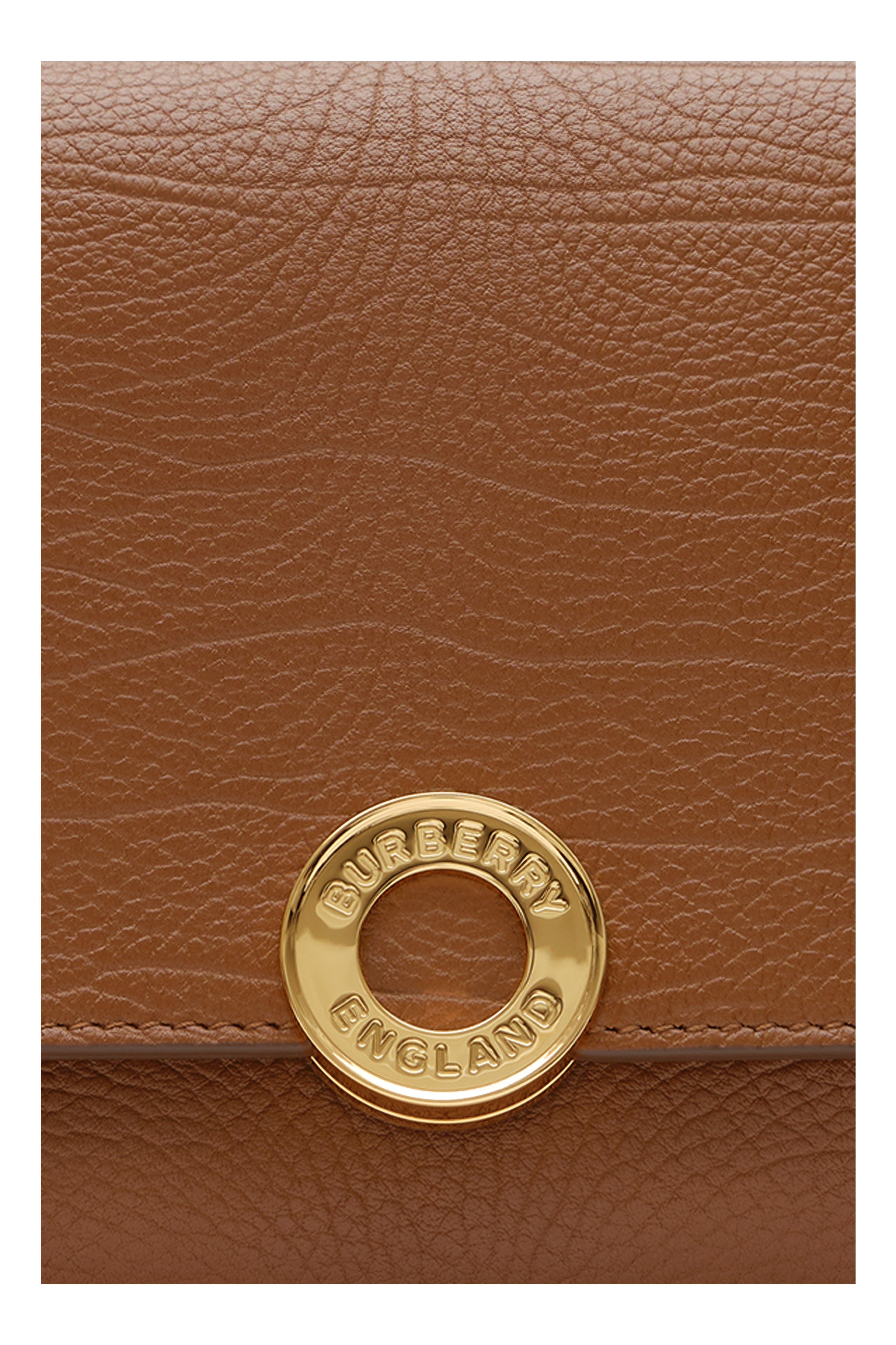 Burberry Leather Chain Strap Clutch, Alternate, color, Hazel Brown
