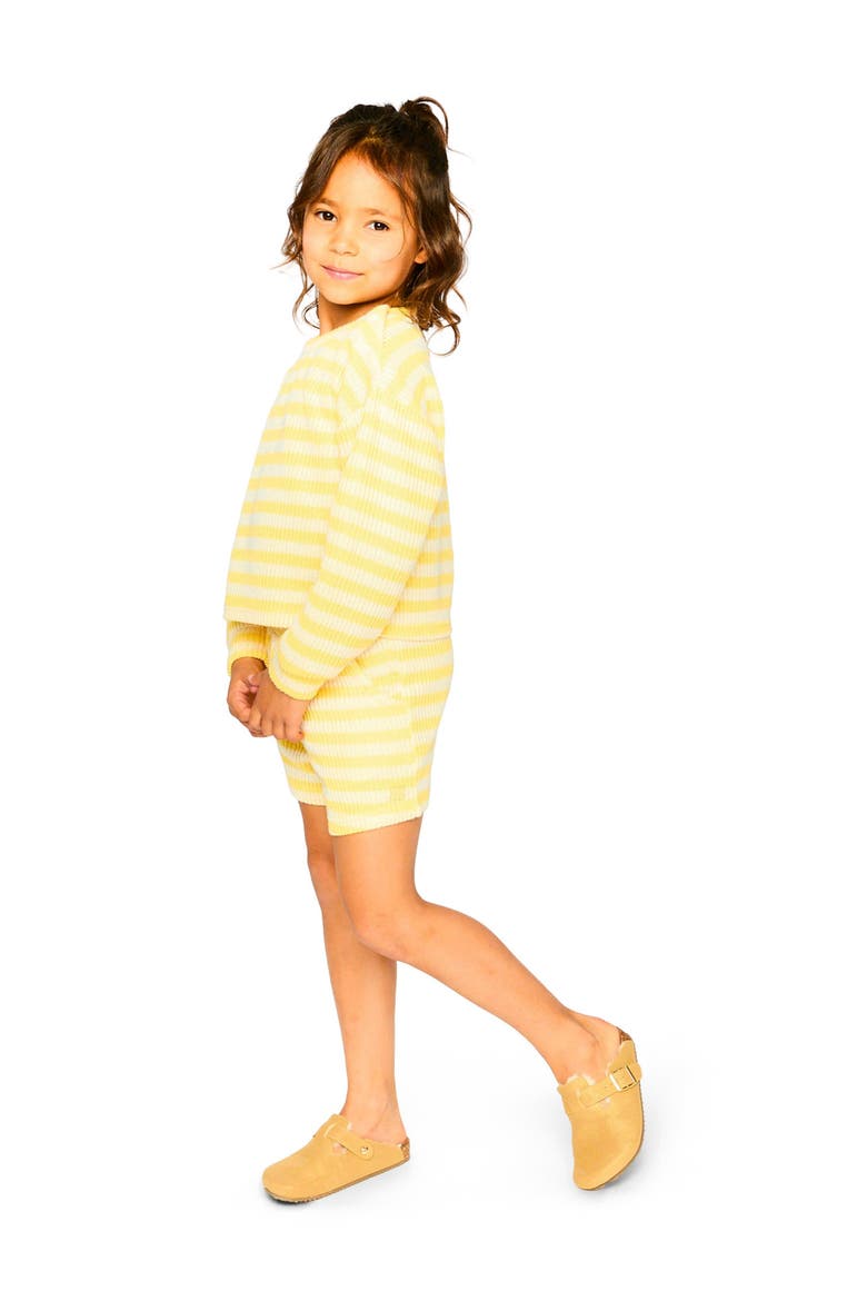Elastic Waist Scoop Pockets Striped Shorts, Alternate, color, Yellow & White Stripes