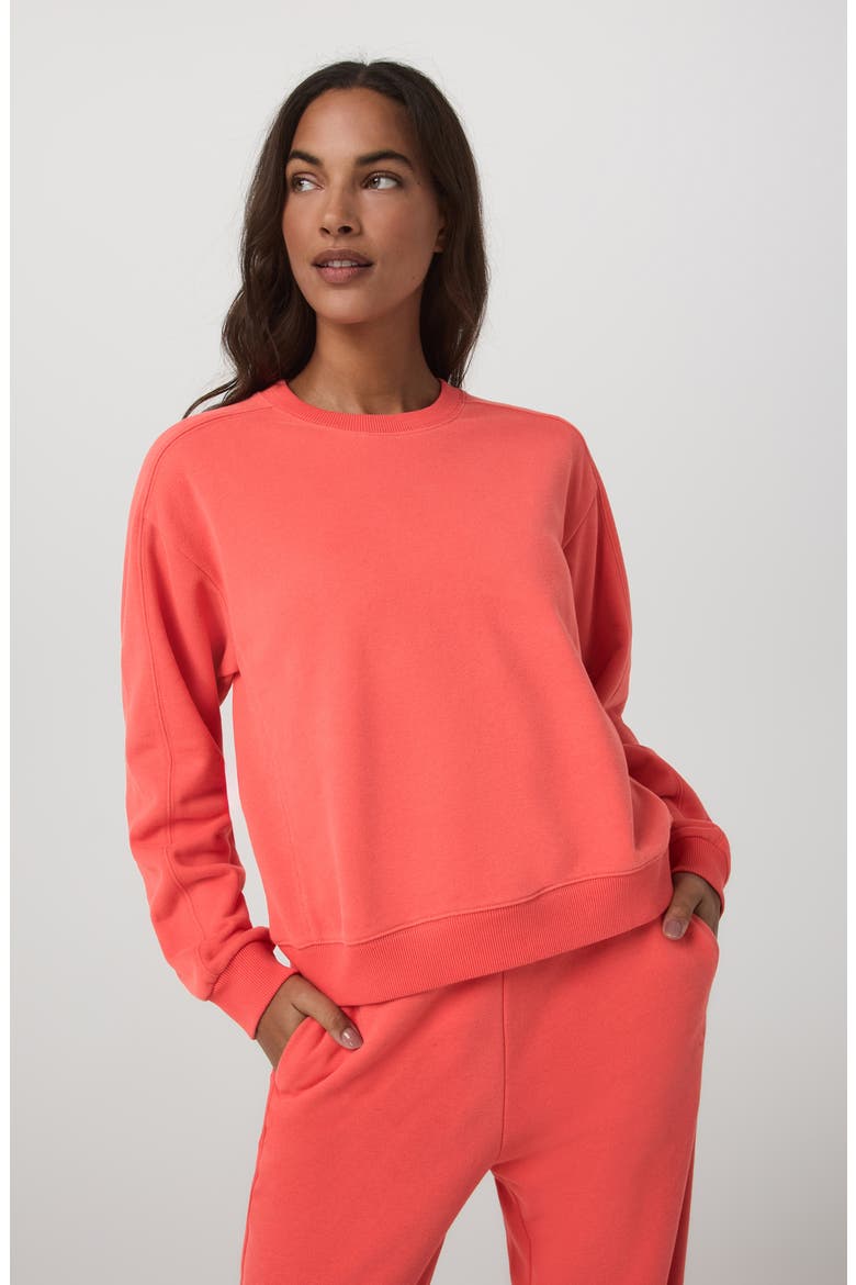 Sedona Seams Sweatshirt, Alternate, color, BRIGHT CORAL