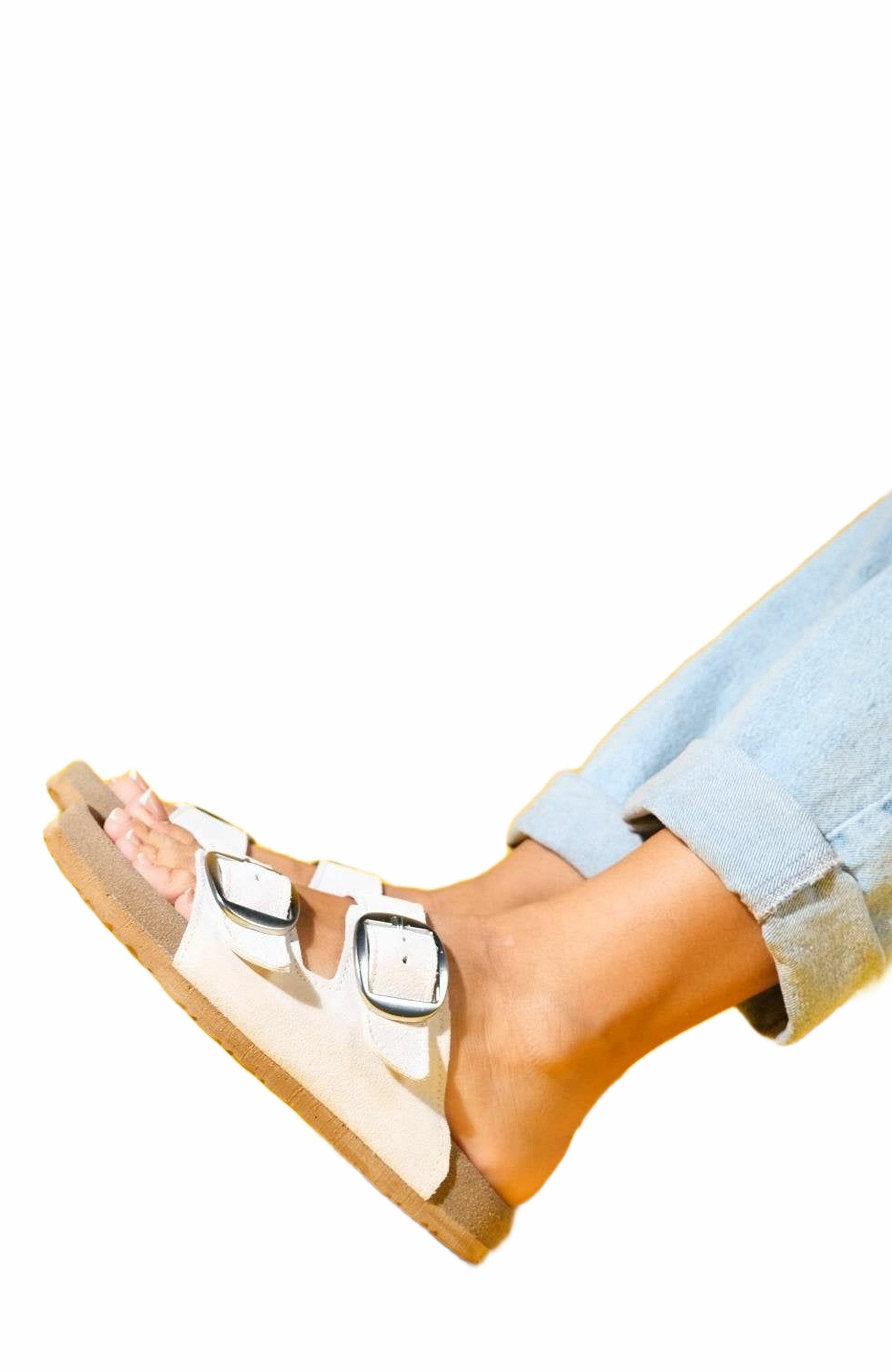 Ovesta Soft Footbed Leather Slide Sandal, Alternate, color, White Leather