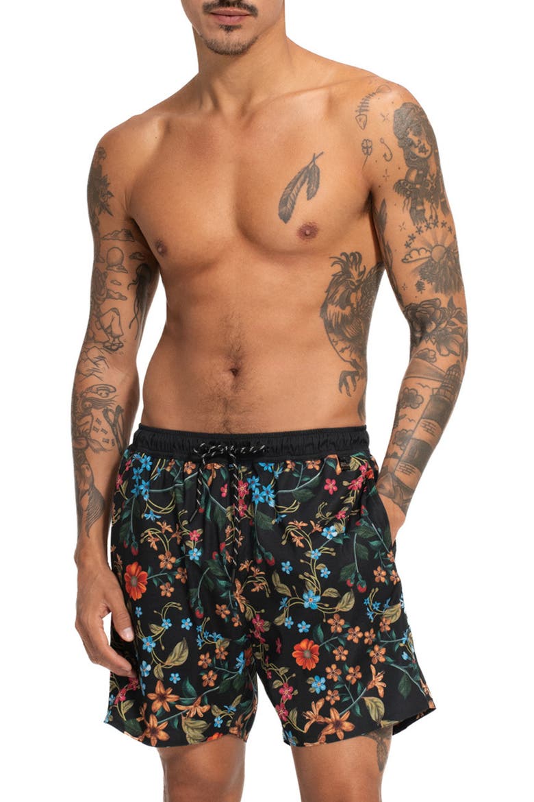 Joe Swim Trunks, Main, color, BROWN MULTI