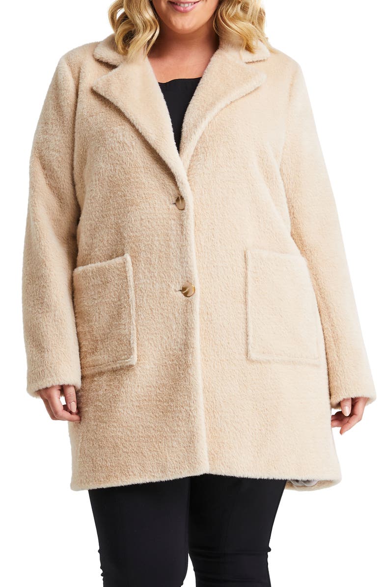 Estelle Polar Faux Fur Car Coat, Main, color, 
