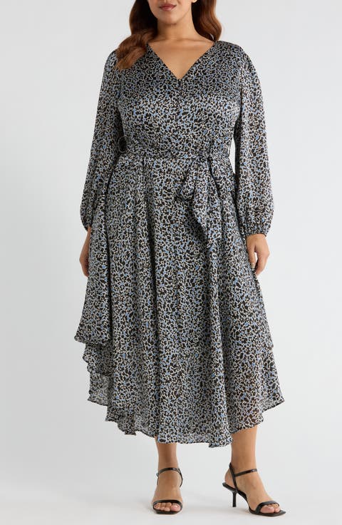 Floral Tie Waist Maxi Dress (Plus Size)