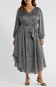 Vince Camuto Floral Tie Waist Maxi Dress