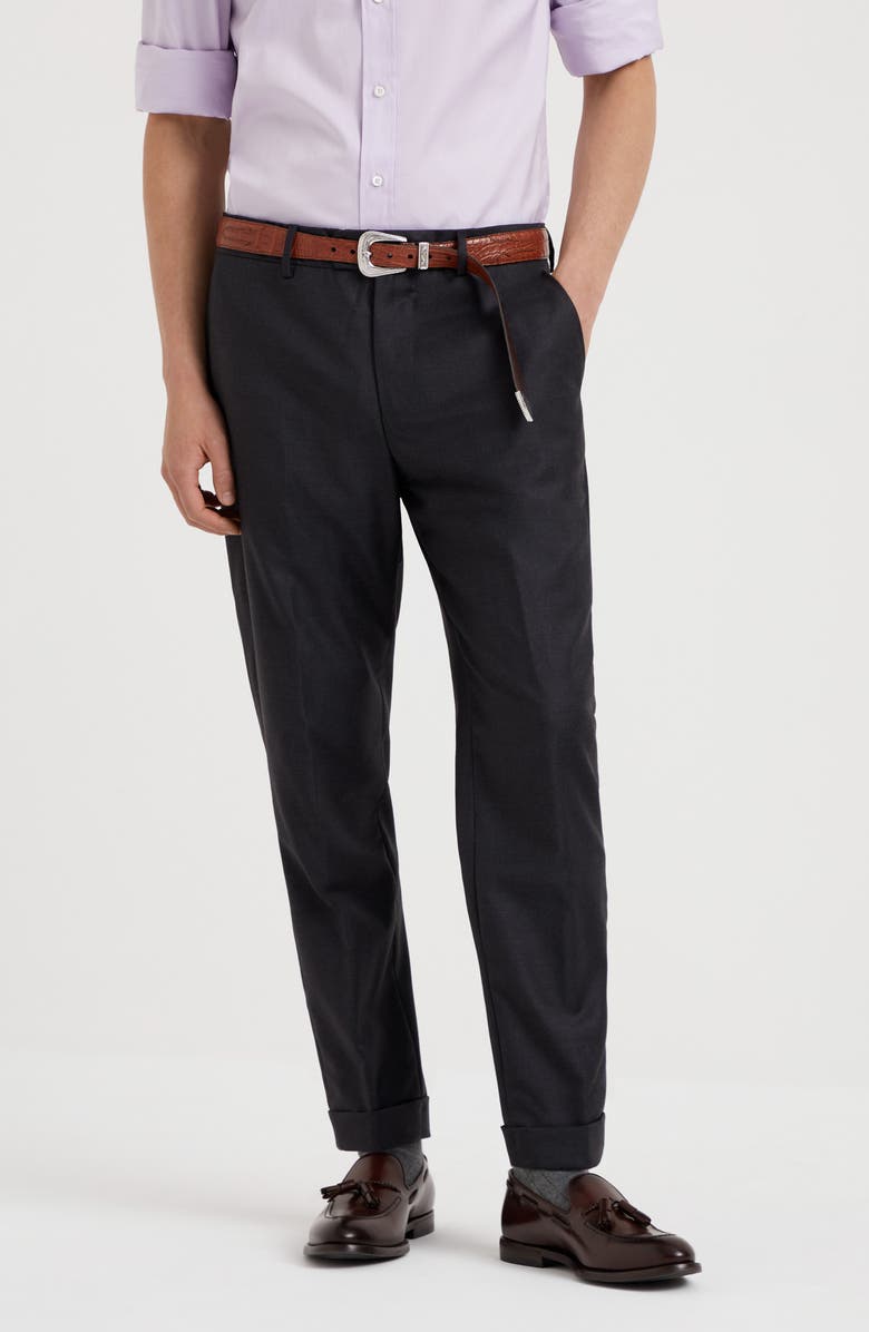 Brunello Cucinelli Virgin wool trousers, Alternate, color, Anthracite